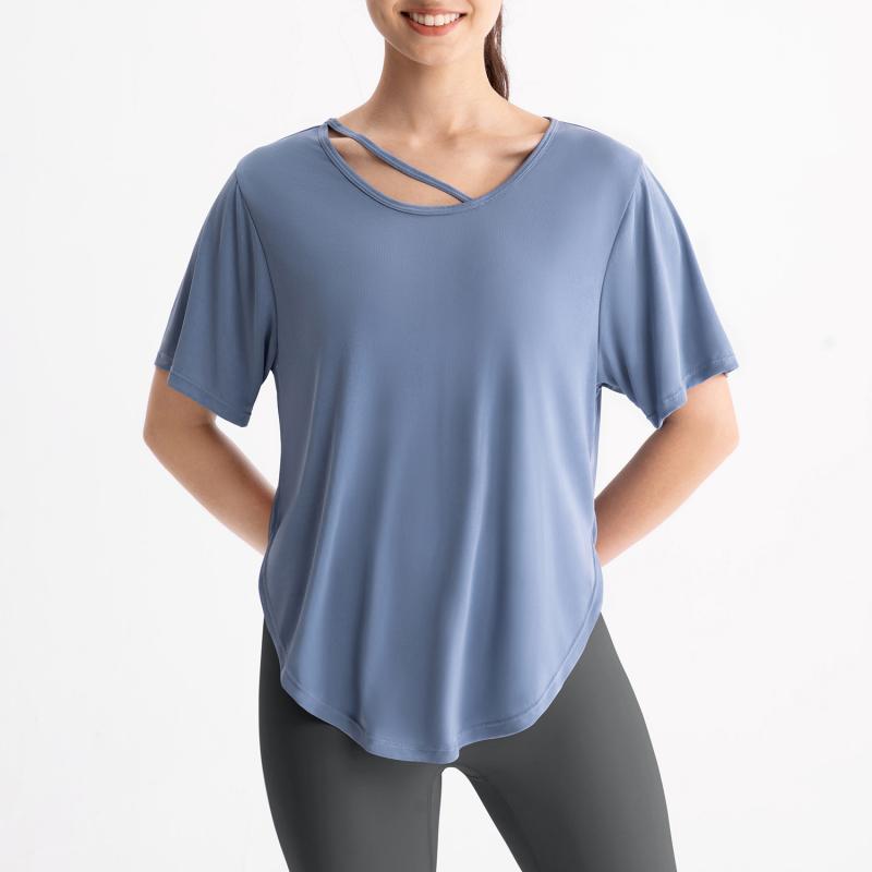 ヨガウェア レディース Tシャツ 半袖 トップス 接触冷感 ルーズフィット トレーニング ランニング ダンス 運動着 普段使い 春夏 ホワイト ブルー イエロー グリーン ピンク系 ブラック