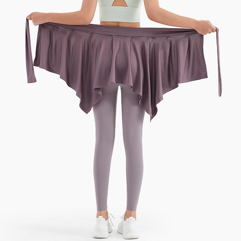 スカート レディース バレエ ダンス 巻きスカート 接触冷感 吸湿速乾 ヨガ ランニング スポーツ ウェア 無地 調整可能 膝丈 春夏 秋冬 普段使い 水霧紫 豆沙紫 玫粉 ブラック ブルー 浅紫