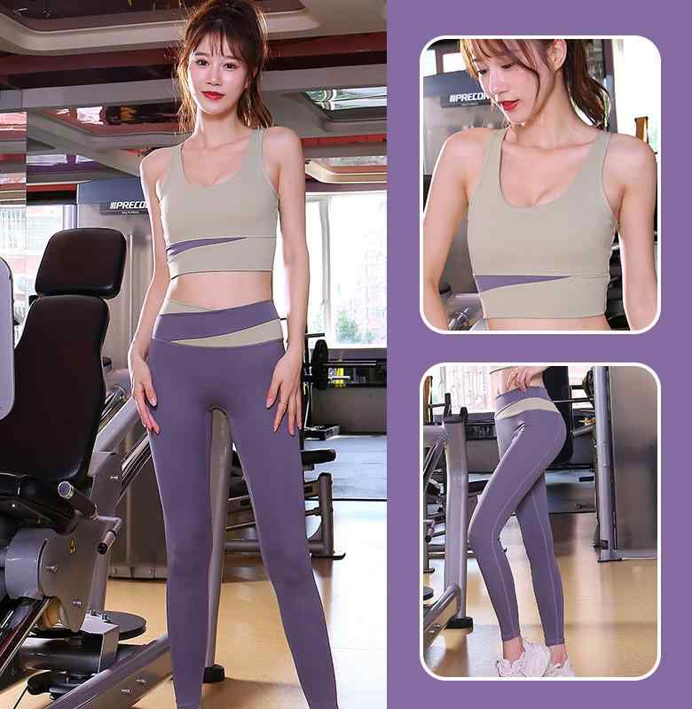 ヨガウェア レディース スポーツブラ セットアップ 背中見せ 速乾 ノンワイヤー パッド入り レギンス ..