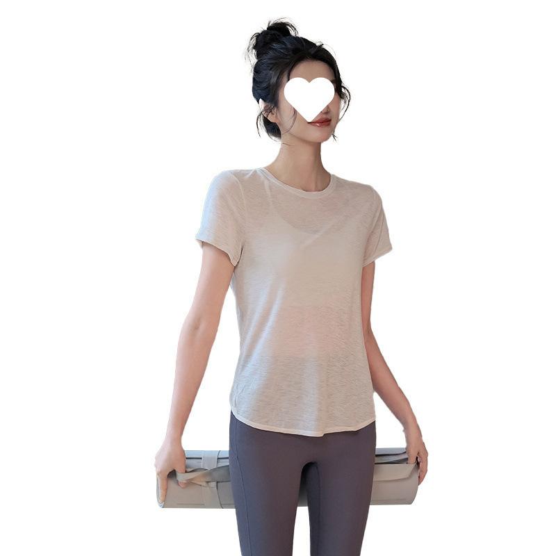 ヨガウェア レディース スポーツトップス 美背 接触冷感 Tシャツ ランニング 半袖 トレーニングウェア ..