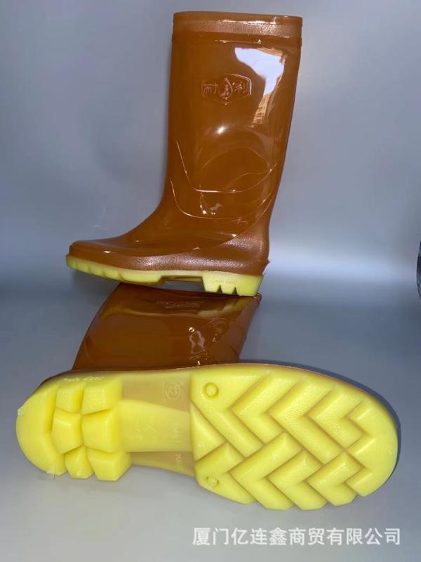 レインブーツ 男性用 女性用 長靴 ラバーブーツ ワークブーツ 平底 オレンジ色 高筒 滑り止め 普段使い アウトドア2