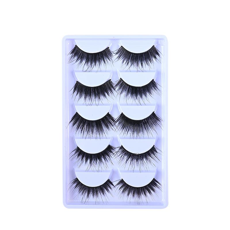 つけまつげ 濃密 クロス スモーキー ブラック ブルー パープル ブラウン 舞台用 5ペア