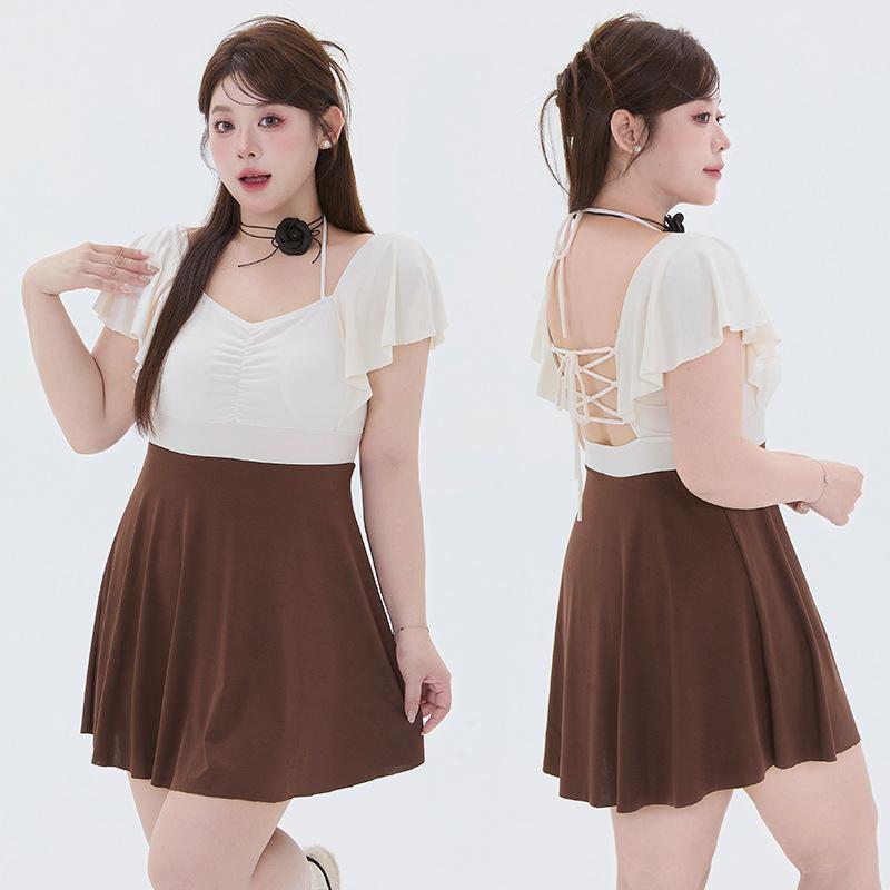 水着 レディース ワンピース 体型カバー 大きいサイズ ぽっちゃり ミセス ママ 温泉 プール スイムウェ..