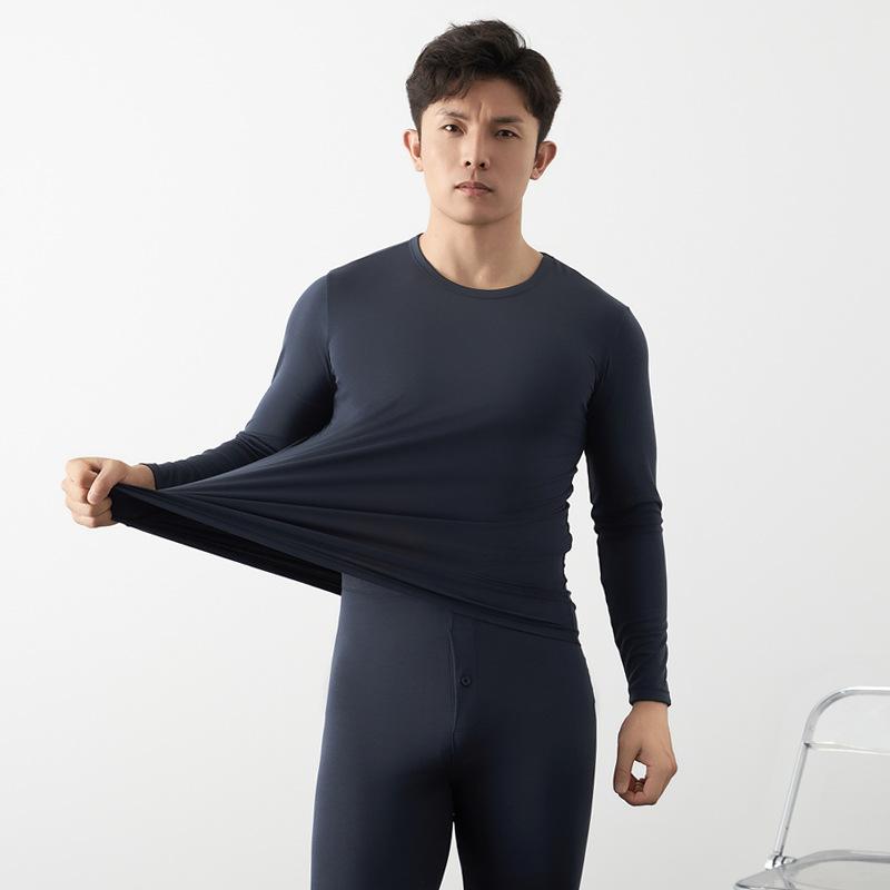 メンズ インナー 上下セット 男性用 保温 長袖 長ズボン モダール 肌着 あったかインナー 薄手 ストレ..