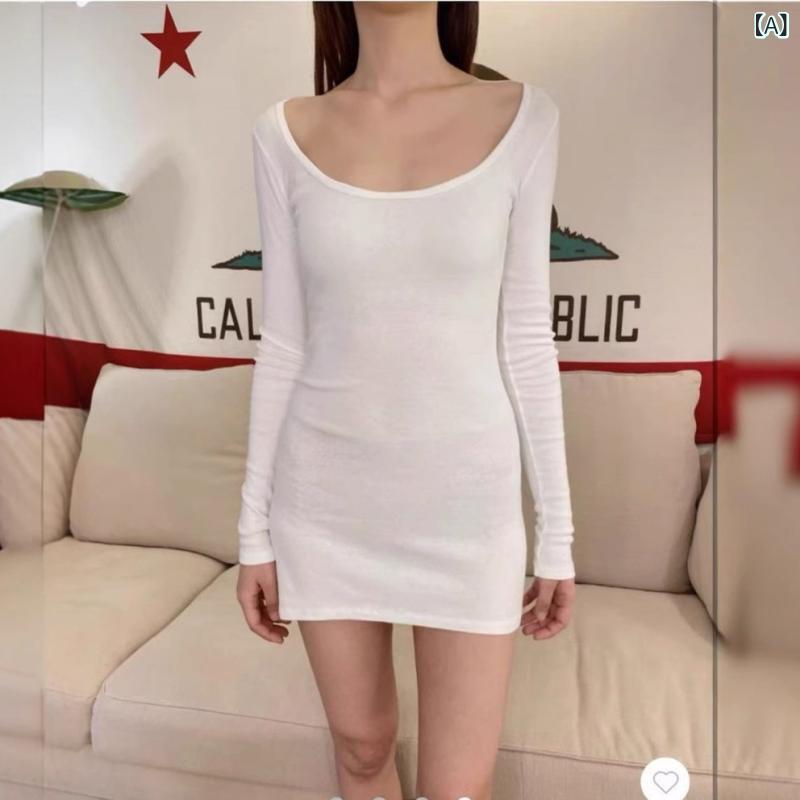 ワンピース レディース 長袖 Aライン ミニワンピース タイトスカート 膝丈ワンピース コットン 無地 カジュアル かわいい 春秋冬