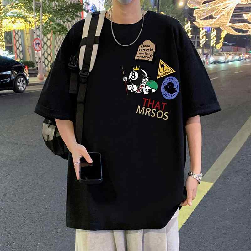 Tシャツ メンズ 半袖 コットン トップス ルーズ 無地 ラウンドネック ドロップショルダー カットソー 普段使い 部屋着 春夏 ホワイト ブラック ネイビー ワインレッド