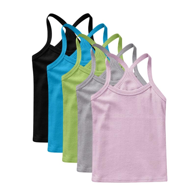 子供服 キャミソール 女の子用 綿 タンクトップ 5枚セット キッズ ベビー インナーシャツ 90cm 100cm 110cm 120cm 130cm 140cm 150cm 160cm
