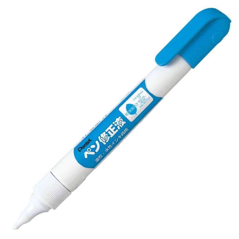 ぺんてる ペン修正液 油性・水性インキ両用 XEZL21-W 10本パックサイズ:軸径 18mm ×奥行 15mm × 長さ 128mm重さ:21g芯径:1mm材質:キャップ:再生POM ボディ:PA ペン先:POM 前軸:再生PBT