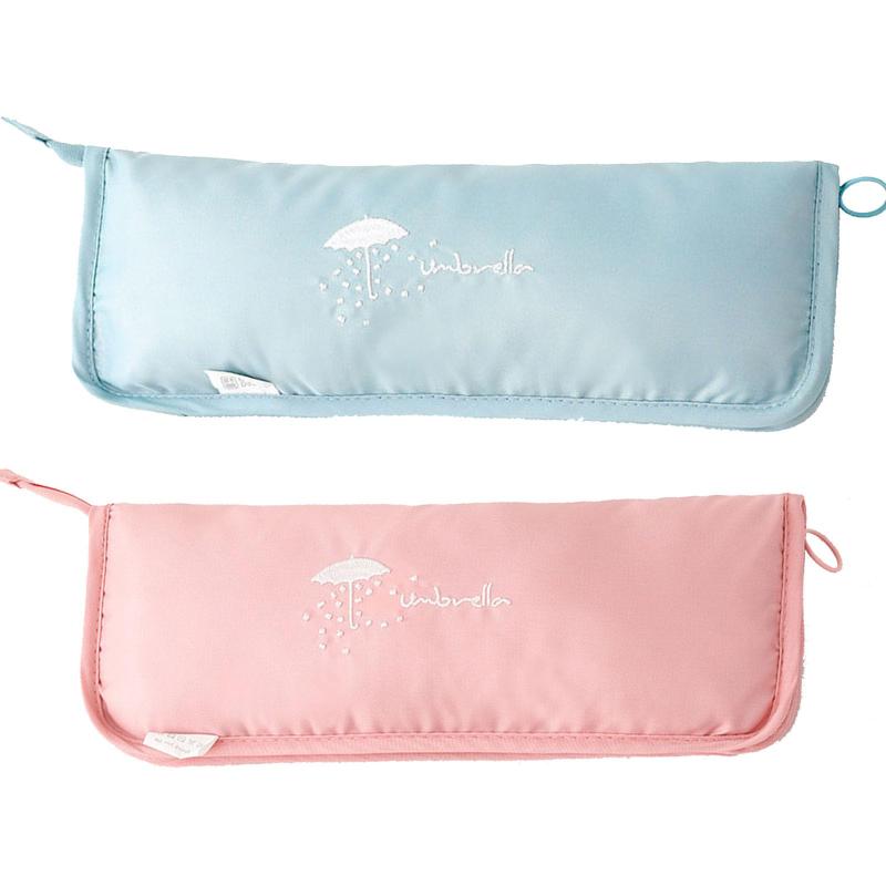 傘カバー 折りたたみ傘 ケース ハンドバッグ 携帯に便利 軽量 防水超吸収性 速乾性傘収納袋 多用途 通勤旅行通学用 2つのセット（ピンク、空色）