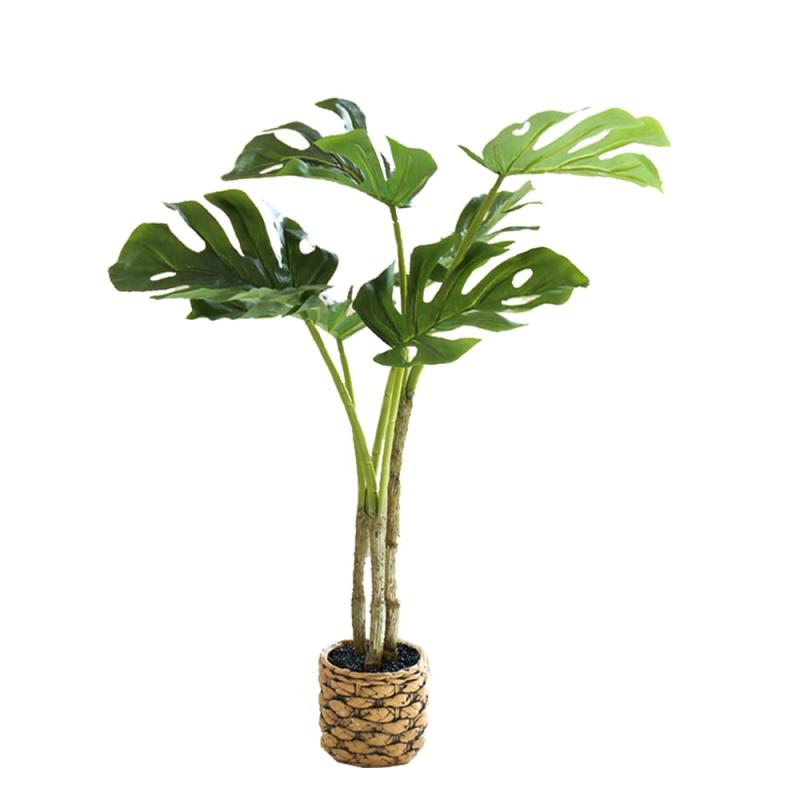 qinhome人工観葉植物 熱帯観葉樹 旅人木 光触媒 フェイクグリーン フェイク大型サイズ 高さ65CM 簡単世話いらず 陶器鉢 鉢は取り外し不可 インテリア 屋内 リビング オフィス 空気清浄 (モンス