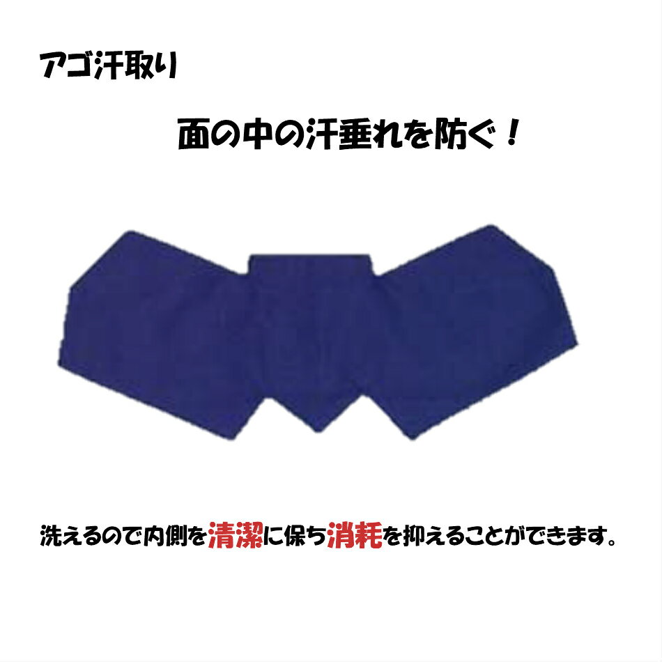 面のアゴ部分に使用する汗取り 内輪部分の消耗や汚れを押さえ、 洗濯・取替えも容易ですので清潔にご使用頂けます。 サイズ：約　31×12×0.2cm