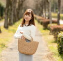 かごバッグ レディース 春 夏 おしゃれ シンプル かわいい 1色 大きめ 大容量 軽量 天然素材 バスケット アジアンテイスト レディースバッグ サマーバッグ