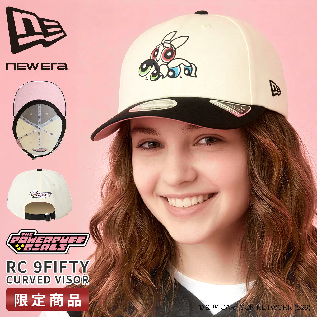 [최대 31 배] [한정 상품] 뉴 에라 파워 퍼프 걸즈 캡 모자 NEW ERA RC 9FIFTY Curved Visor THE POWERPUFF GIRLS 14743495