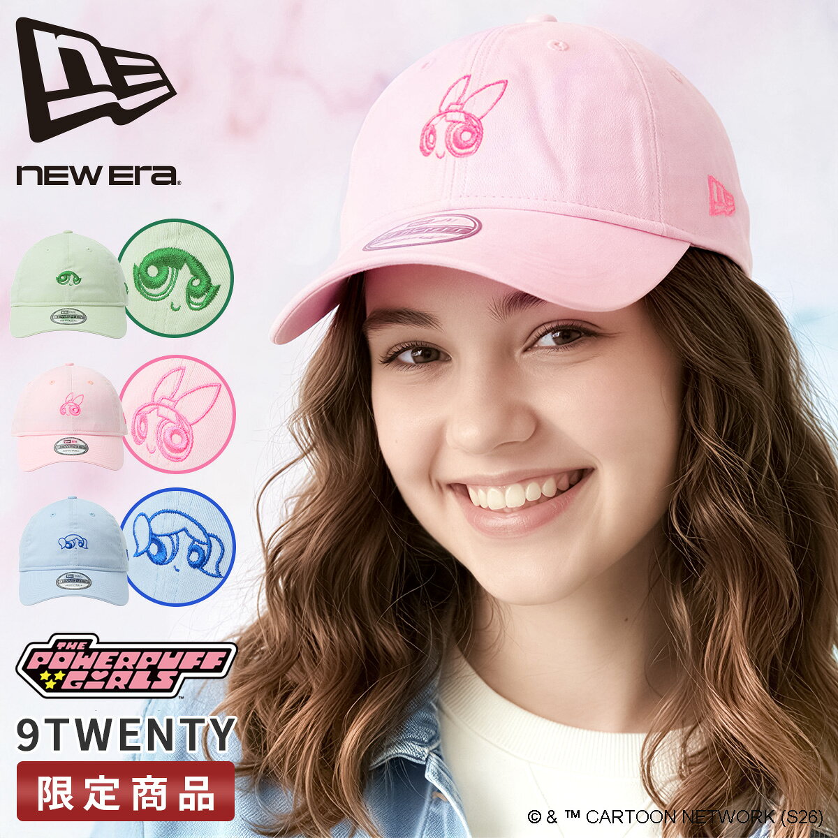 [최대 32 배 6/12 한정] [한정 상품] 뉴 에라 파워 퍼프 걸즈 캡 모자 NEW ERA 9TWENTY THE POWERPUFF GIRLS 14741738 14741740 14741739