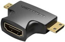 VENTION ミニHDMI マイクロHDMI HDMI 変換アダプタ Mini Micro 2in1 超小型 1080P/60Hz (ミニHDMIとマイクロH...