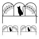 住まいスタイル アイアンフェンス ミニ(猫) 3枚組 (幅50×奥行1.8×高さ30cm) ブラック NK7238-3P-BLK(SST) フェンス 柵 庭 目...