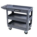 3段 ツールカート 樹脂製 ワゴン 総耐荷重約250kg 幅約44cm 奥行約101cm ツールパレット ツールワゴン カート 工具カート 工具棚 サービスワゴ...