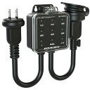 タイマーコンセント 屋外用 防雨型 プログラムタイマー ボタン式 カバー付 省エネ 簡単設定 タイマー コンセント デジタルタイマー ブラック ON/OFF 毎...