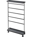 山崎実業(Yamazaki) 洗濯用品 収納ワゴン ブラック 約W50XD15XH91(キャスター含む)cm タワー tower スリム ランドリー収納 まとめ...