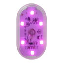 prendre タッチライト 小型 コンパクト タッチセンサー マグネット 磁石 充電式 バッテリー 6灯 LED 両面テープ ルームランプ クローゼット キャビネット 照明 (ピンク) PR-CTL060-PK