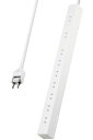 エレコム 電源タップ 10個口 2m 雷ガード ほこりシャッター 【 マグネット 回転脚パーツ 吊り穴 】 スイングプラグ ブラック ECT-2620WH