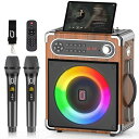 JYX スピーカーセット 拡声器 ワイヤレスマイク2本 Bluetooth 5.0対応 高低音強化機能搭載 充電式 ポータブル ホームパーティー、カラオケ、街頭...