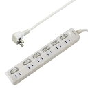 エルパ(ELPA) スイッチ付タップ コンセント 延長コード LED 上差し 6個口 3m WLS-LU63EB(W)
