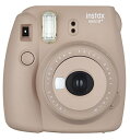 FUJIFILM インスタントカメラ チェキ instax mini8プラス 接写レンズ・純正ハンドストラップ付き ココア INS MINI 8P COCOA