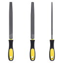 LEONTOOL 金属ヤスリ セット 3本組 鉄工ヤスリ 平ヤスリ 金属ヤスリ 丸棒 金属ヤスリ 半丸 中目 200mm T12炭素鋼 滑り止めグリップ付 金属...