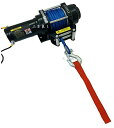 【6ヶ月保証付】【三方良し】電動ウインチ 12V 4500LBS(2041kg)軽量シンセティックロープ 無線/有線リモコン付き 電動 ウインチ 防水仕様[DC...