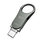 Silicon Power 128GB Type C & Type A デュアル USB 3.0/3.2 Gen 1 デュアルフラッシュドライブ、モバイルC80。(2)
