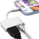 Phone【MFi認証】HDMI 変換ケーブル 設定不要 アプリ不要 遅延なし 携帯の画面をテレビに映す 大画面 1080P 同画面 テレビ接続 音声同期出力 ...
