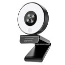 PAPALOOK webカメラ HD1080P LEDライト付き 明るさ3階段調節可 三脚スタンド付き 自動光補正 マイク内蔵 ライブストリーミング ウェブカメラ pc外付けカメラ windows mac ウェブ会議/動画配信/ゲーム(2)