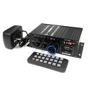 lifepower 小型2chオーディオアンプ 出力40W+40W USB/SDカード再生可 アルミボディ Hi-Fiステレオ 12V/2Aアダプター/リモコン...