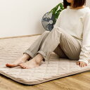 萩原 ズレない ラグ ラグパッド ピターら コットンパイル ベージュ 約185×185cm 実用新案取得 キルトラグ ラグパッド 洗える 綿100% 春秋 オールシーズン