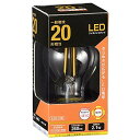 OHM LED電球 フィラメントタイプ 一般電球形 E26 20形相当 2W 電球色 全方向 LDA2L C6 06-3461