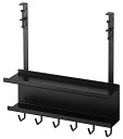 山崎実業(Yamazaki) デスク下 ケーブル & ルーター収納 ラック ブラック 約W40XD11.5XH43cm smart スマート コード収納 浮かせて収納 デットスペースを有効活用 5462