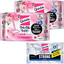 【まとめ買い】クイックルワイパー立体吸着ウエットシート ローズの香り 32枚×2個+ストロング1枚シート付