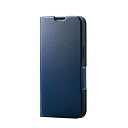 エレコム iPhone 13/レザーケース/手帳型/UltraSlim/薄型/磁石付き/ネイビー