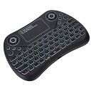 Richer-R 2.4Gワイヤレスキーボード ミニキーボード タッチパッド搭載 バックライト付き ポータブル 超小型Mini キーボード レシーバー付き IO...