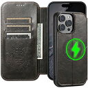 JCGOOD iPhone 15 ケース 手帳型 MagSafe対応 いphone15 ケース マグセーフ ワイヤレス充電対応 カード収納 アイフォン15 カバー 手帳 スタンド機能 財布型 カード入れ マグネット式 本革 レザー スマ