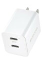エレコム Type-C 充電器 20W USB PD対応 2ポート USB-C ×2ポート 【iPhone 16 15 14 Android 等対応】 ホワイト EC-AC3520WH
