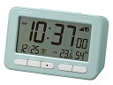 リズム(RHYTHM) 目覚まし時計 電波時計 電子音 アラーム (スヌーズ 付) 温度計 湿度計 カレンダー ブルー 7.8×12×5.4cm フィットウェーブ D234 8RZ234SR04