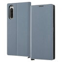 Xperia 10 IV ケース 手帳型 SOG07 SO-52C カバー 耐衝撃 手帳型ケース スクエア KAKU Durable ブルー ライトグレー