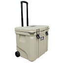 クーラーボックス (35L 37QT / キャスター付き) 多機能 クーラー 保冷ボックス 車載 冷蔵庫 (長期保冷/UV耐性/栓抜き/氷保存) アウトドア 冬キャンプ 釣り 凍結防止 災害 防災 春キャンプ (ベージ