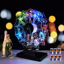 QuiExact テキーラ観覧車 LED酒ボトルの表示棚 12カップ バーホテルLED酒棚の表示棚 LED酒グラス 収納ラック KTVナイトクラブに最適 子供の...