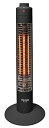 TEKNOS スリムハロゲンヒーター300W コードフック付 ブラック PH-318K