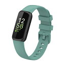 LICHIFIT Fitbit inspire3用バンド ベルト 替えバンド TPE製 柔らかい 通気 耐久性 スポーツバンド スマートウォッチ アクセサリー (S 松葉グリーン)