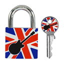 Master Lock (マスターロック) 南京錠 鍵式 小型 プリント 本体幅30mm 吊高内径18mm メタル 防犯 3430EURDGUITAR ギター