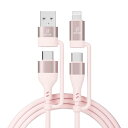 OKUTA 4in1 マルチ 充電ケーブル USB-A Type-C タイプc ライトニングケーブル パソコン 高耐久 スマホ充電ケーブル コンパクト モバイルバッテリー Macbook/iPhone/iPad/Galaxy/Google Pixel/Switch 対応 Android (